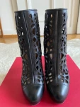 Valentino Laser Cut Back Zip Ankle Boots