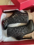 Valentino Laser Cut Back Zip Ankle Boots