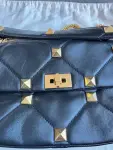 Roman Stud Quilted Crossbody Bag - black