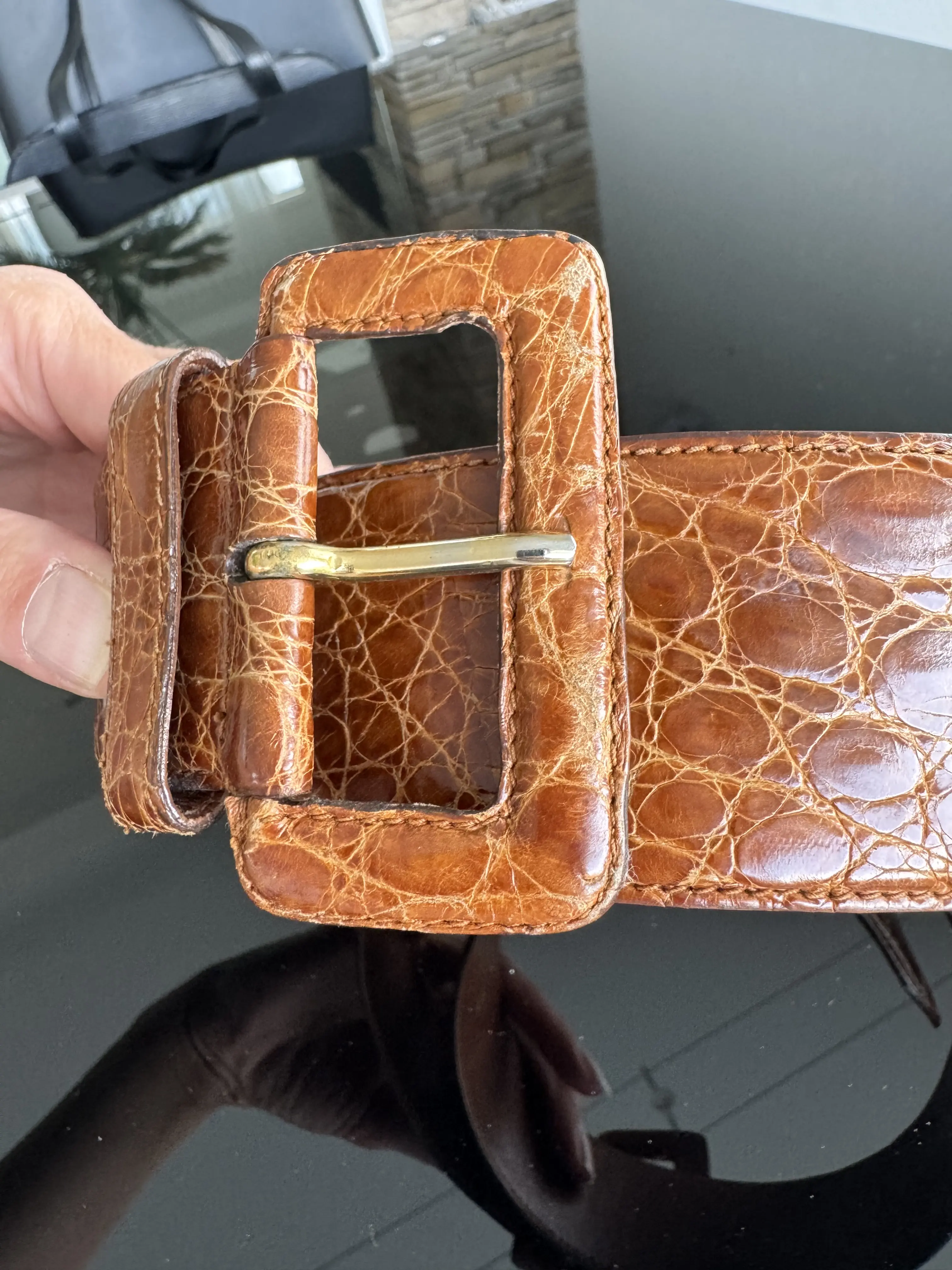 Prada Taillen-Gürtel, Alligator-Leder | LOOP Marketplace