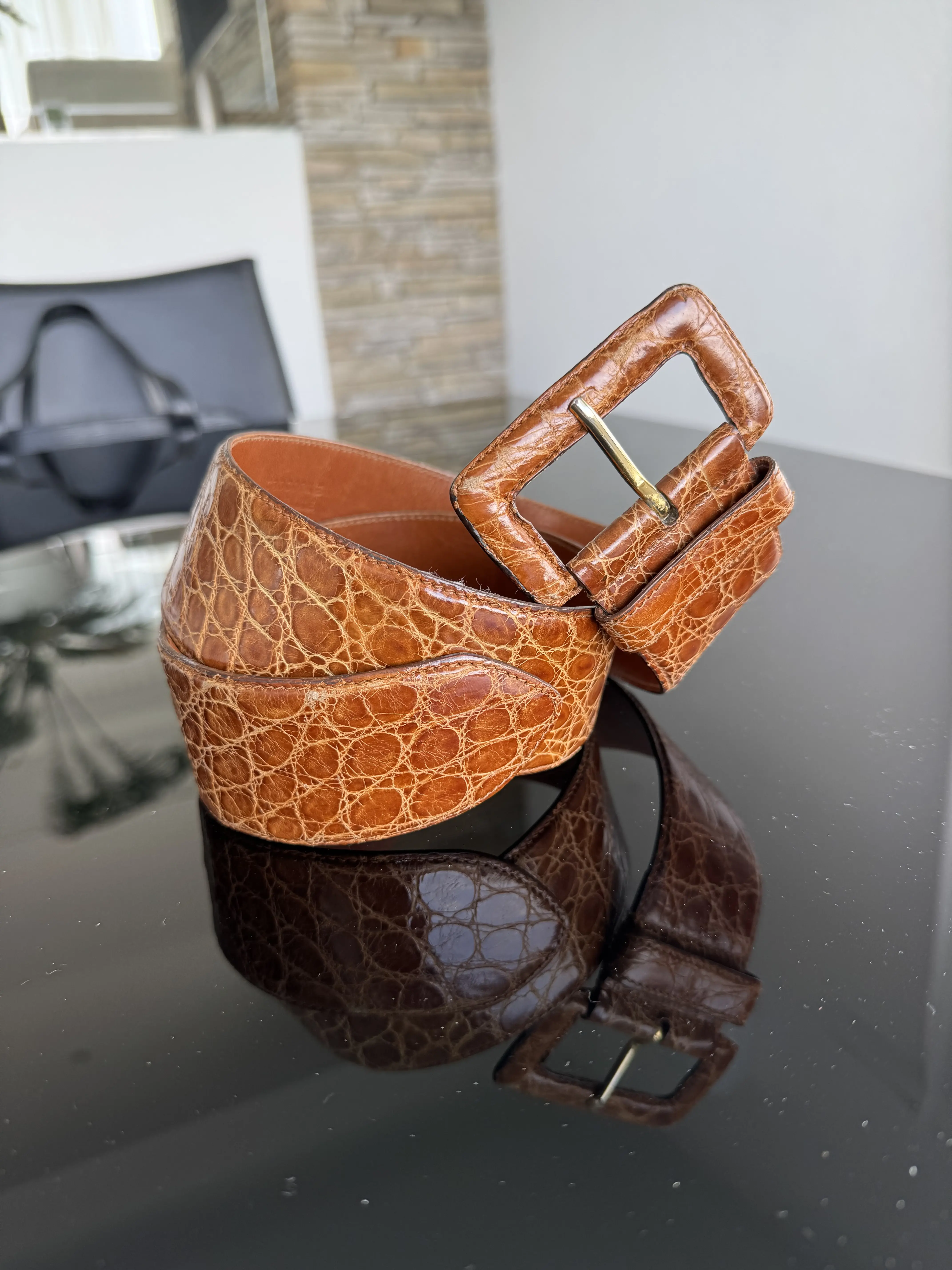 Prada Taillen-Gürtel, Alligator-Leder | LOOP Marketplace