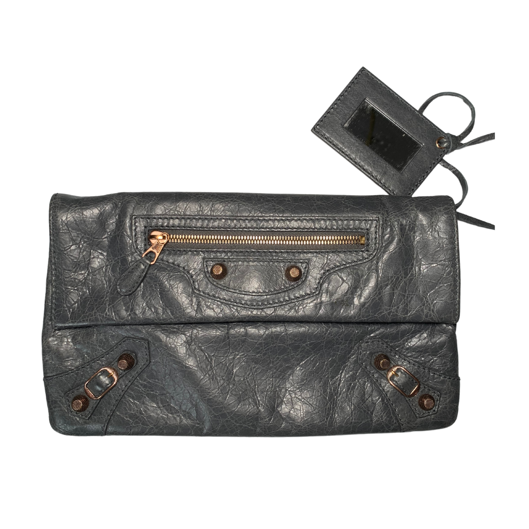 Balenciaga leather clutch