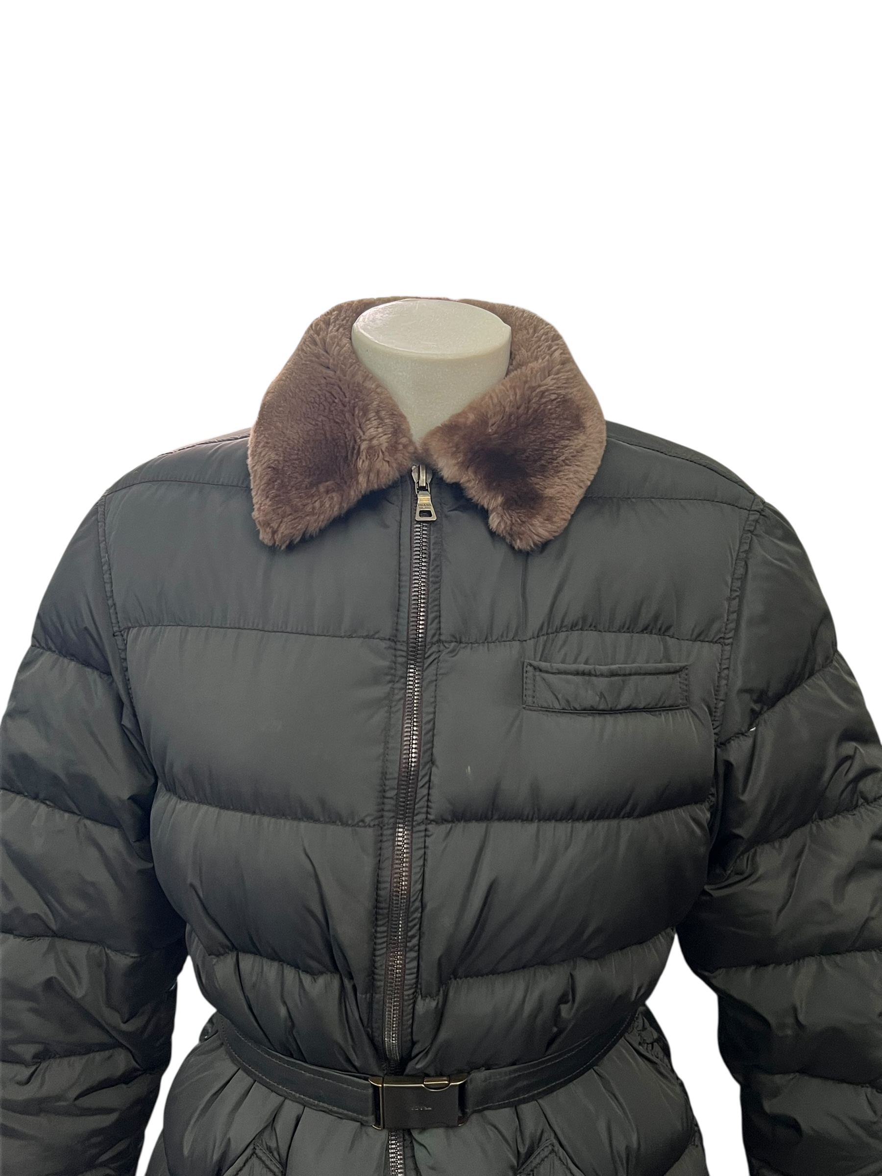 Khaki Prada down jacket | Marché LOOP