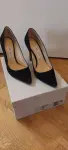 JIMMY CHOO ROMY 100 SUEDE BLACK 38 1/2