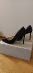 JIMMY CHOO ROMY 100 SUEDE BLACK 38 1/2