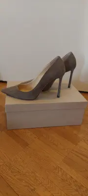 JIMMY CHOO ROMY 100 SUEDE TAUPE GREY | Marché LOOP