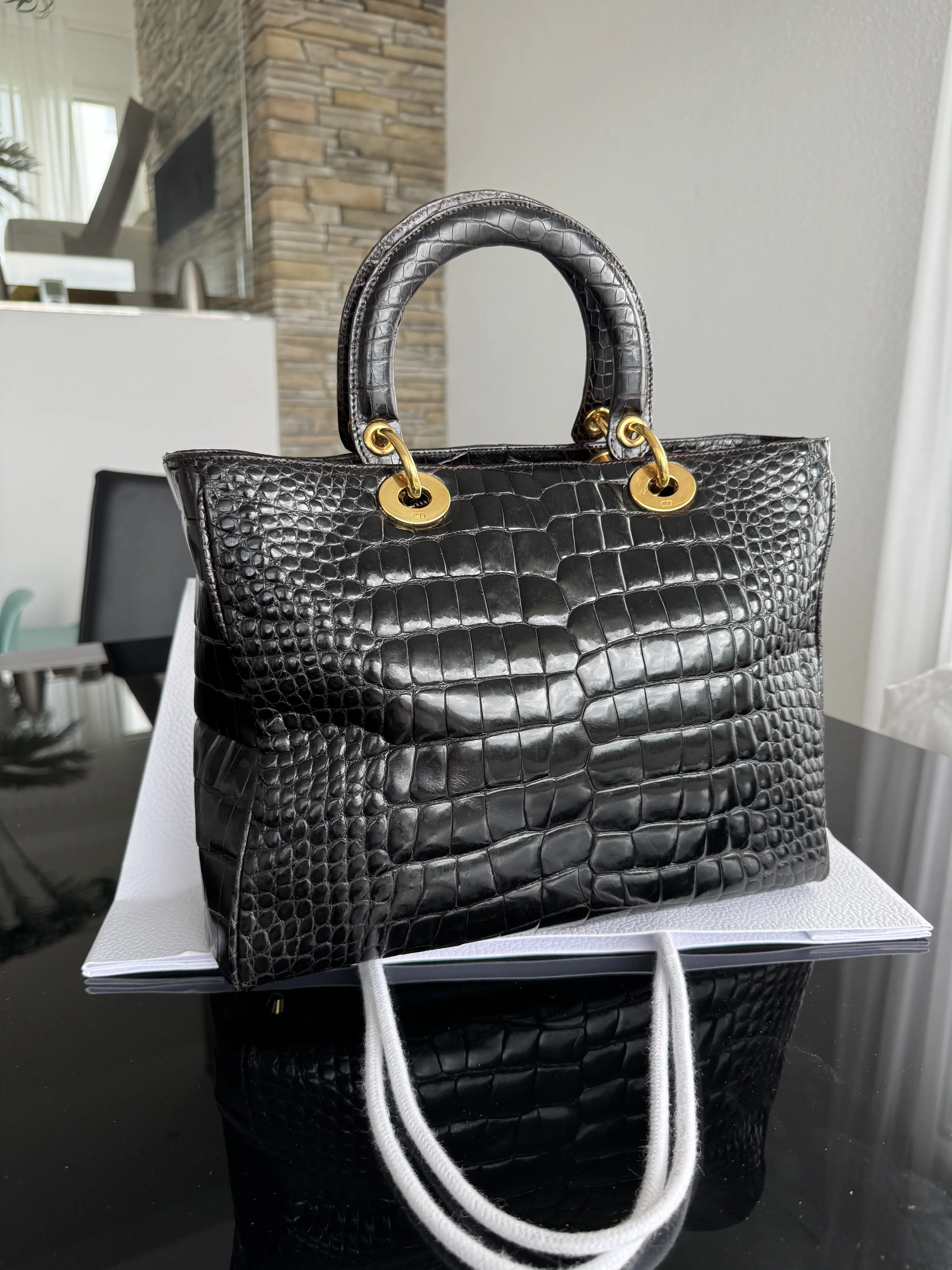 Christian Dior Large Lady Alligator | Marché LOOP