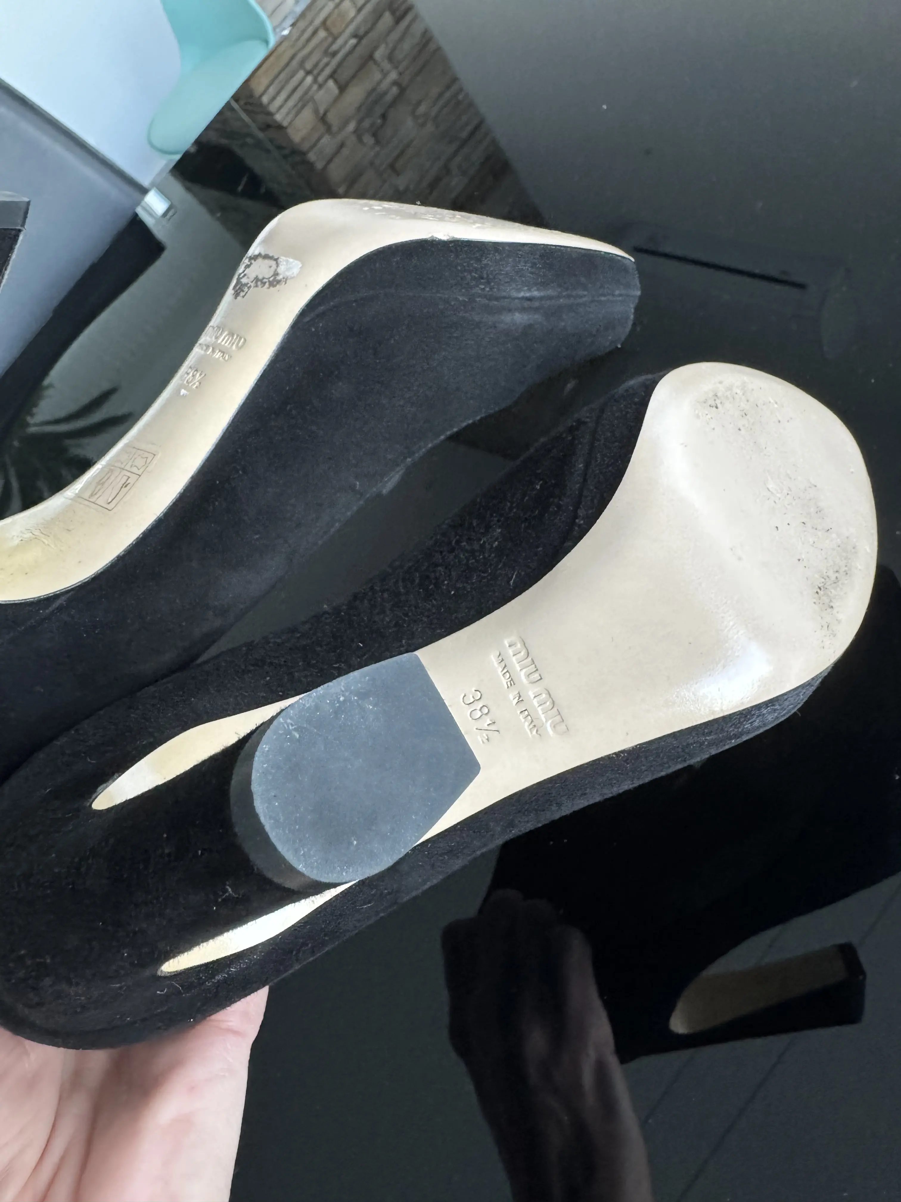MIU MIU Wildleder Peeptoes | LOOP-Marktplatz