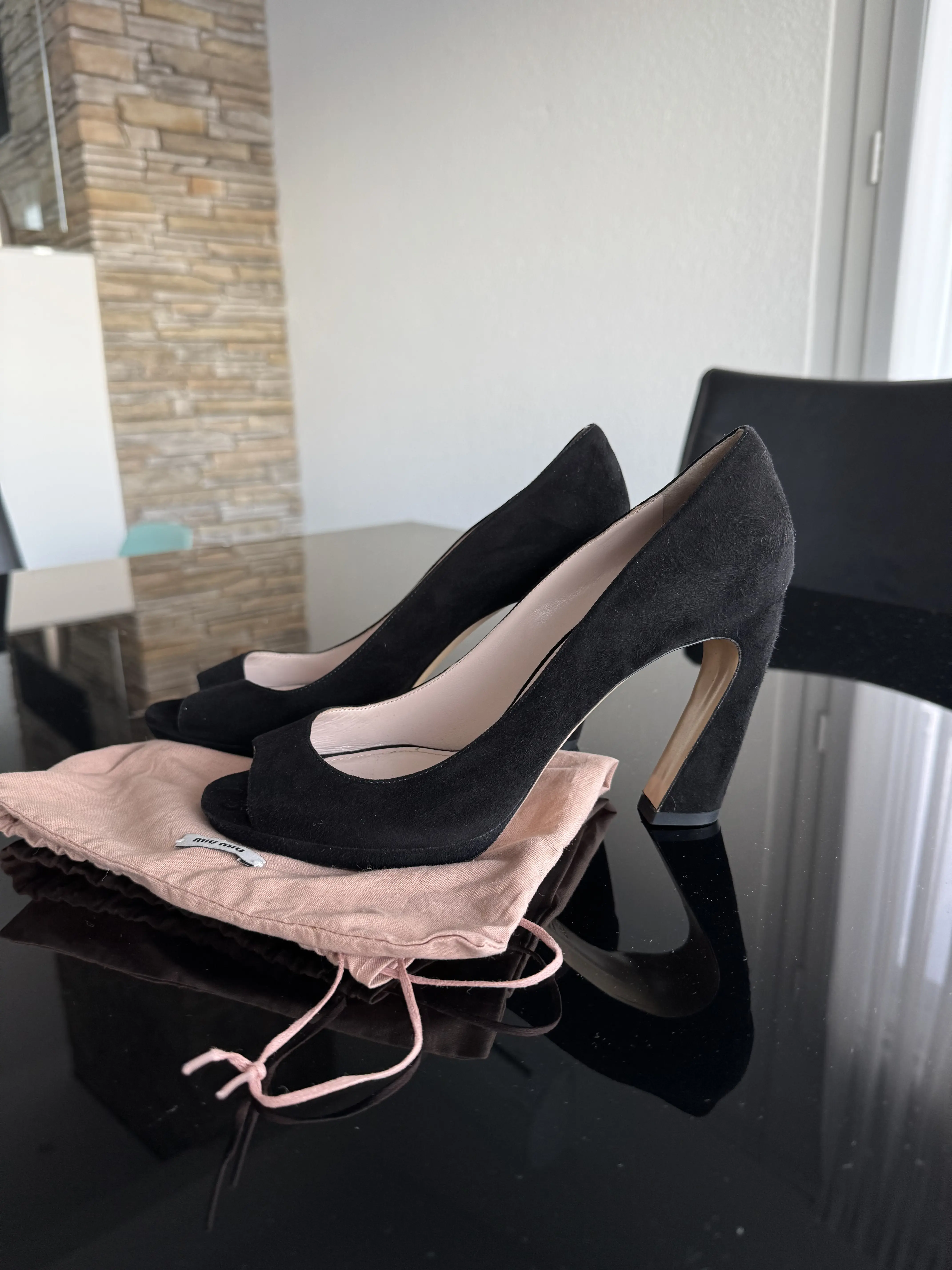 MIU MIU Wildleder Peeptoes | LOOP-Marktplatz